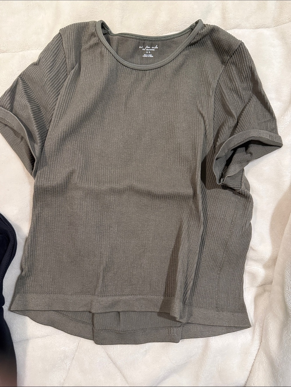 Urban Outfitters Olive Ribbed Short Sleeve Tee fits medium/large